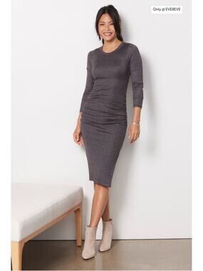 michael stars ultra rib dress Women's Matilda Midi Dress - Lacquer - Size S